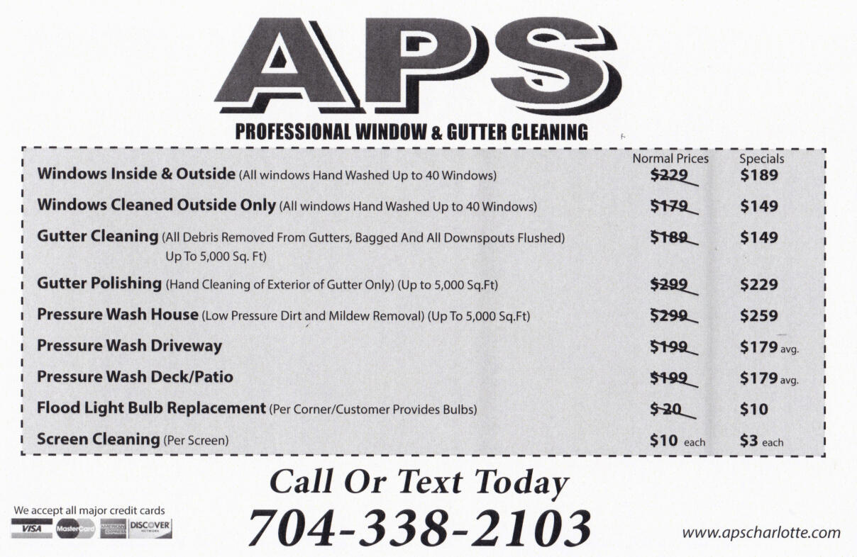 APS Charlotte Specials Back
