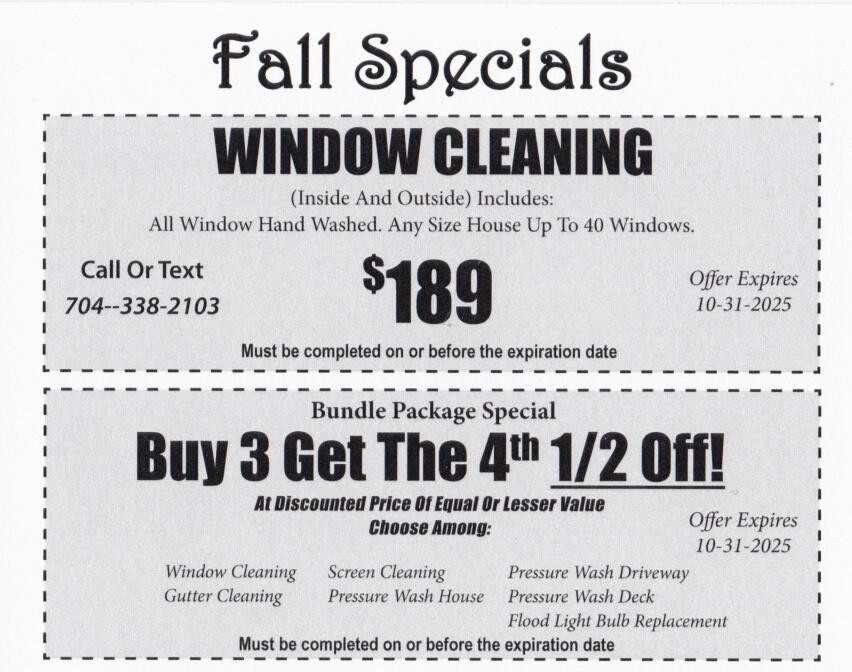 APS Charlotte Specials Back APS Charlotte Specials Back